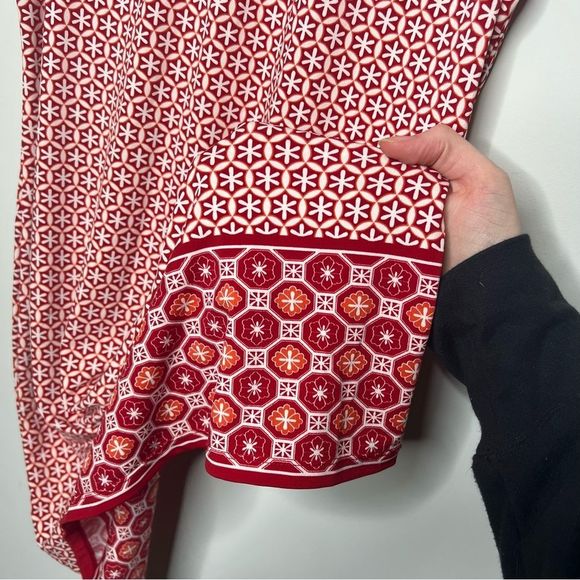 Max Studio Red Orange & White Soft Sheath Dress - Picture 2 of 5